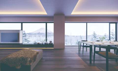 Powder Loft Niseko Interior Living Room Dining Room 01