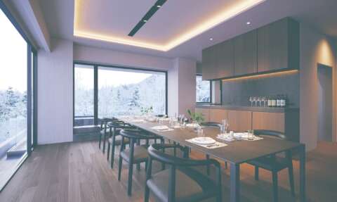 Powder Loft Niseko Interior Living Room Dining Room 04